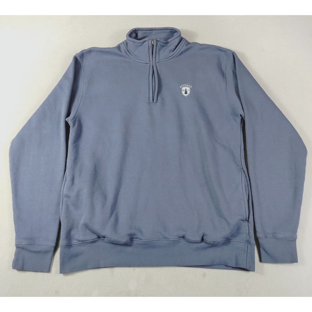 Gear For Sports Sweatshirt Mens Large Blue 1/4 Zip‎ Bozeman MT Pullover Fleece